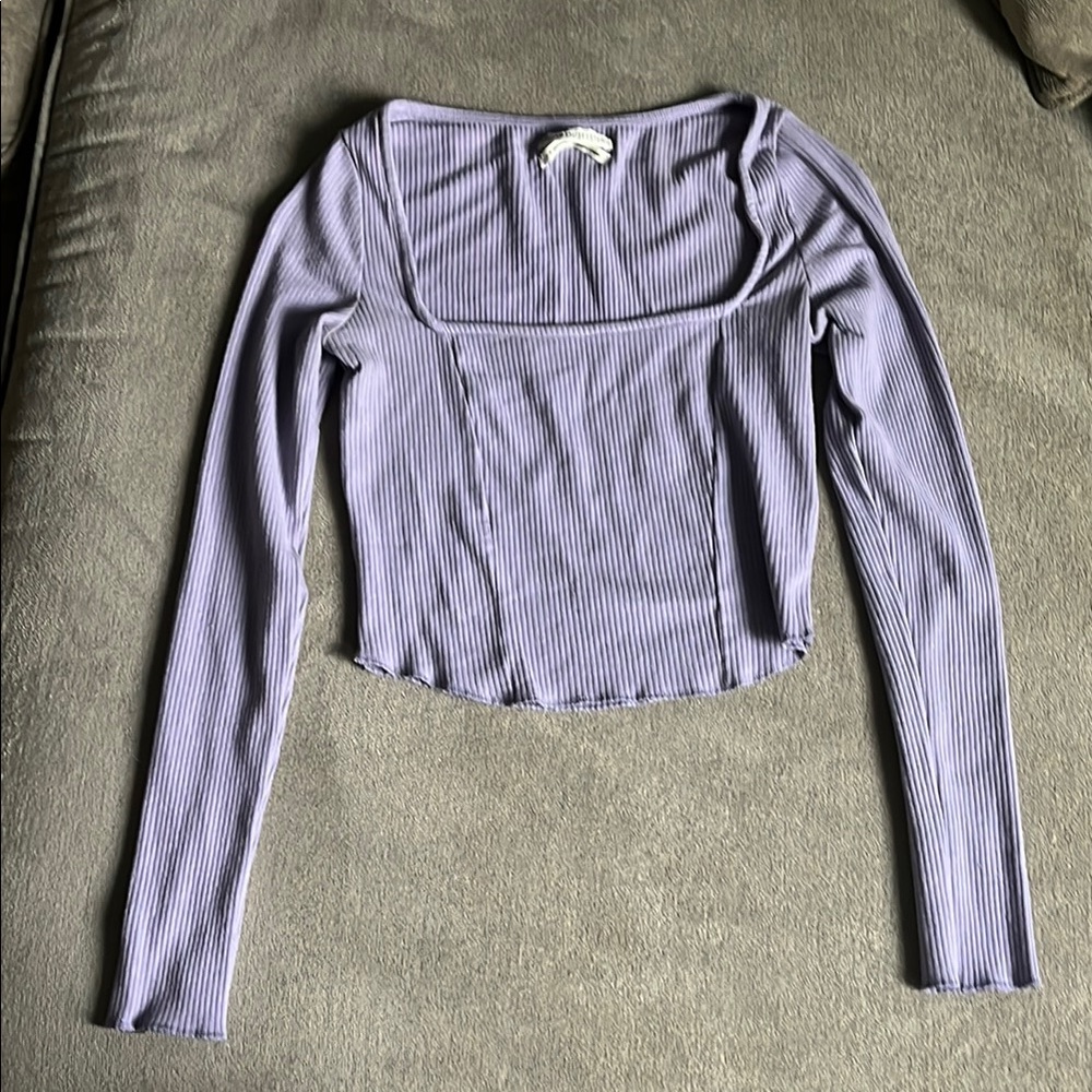 Women's UO Ribbed Long Sleeve Top - Purple